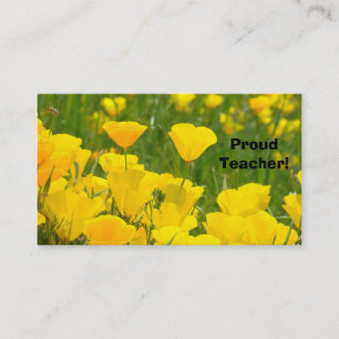 Stolzer Lehrer! Visitenkarten Klatschmohn Blumen Visitenkarte