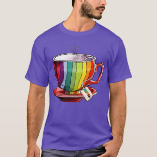 Stolzer LGBTQ-Schwulenstolz-Teetrinker Regenbogenf T-Shirt