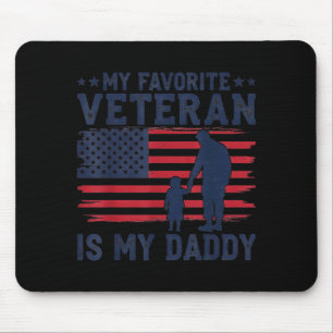 Stolzer Lieblings-Armee Daddy Tochter Sohn Vater Mousepad