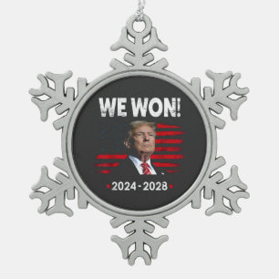 Stolzer Maga Präsident Trump gewann am Tag der Amt Schneeflocken Zinn-Ornament