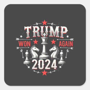 Stolzer Maga Trump hat wieder gewonnen 2025 Inaugu Quadratischer Aufkleber