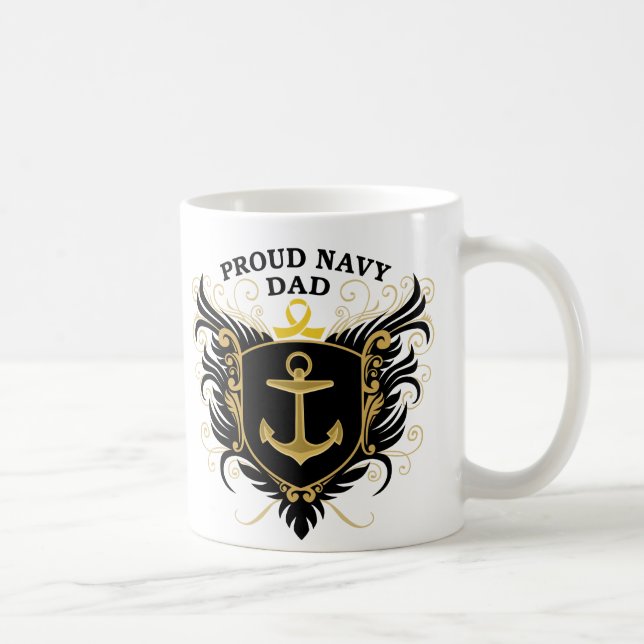 Stolzer Marine-Vater Kaffeetasse (Rechts)