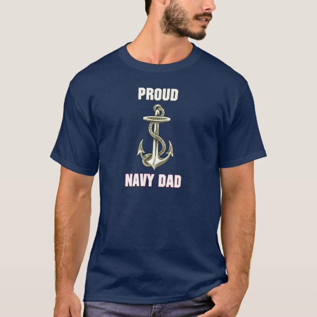 Stolzer Marine-Vater-T - Shirt (Vorderseite)