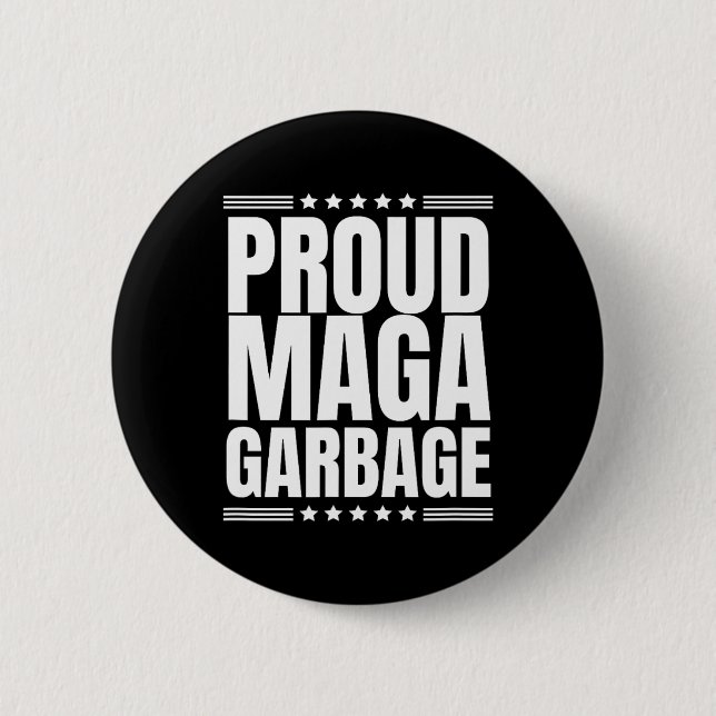 Stolzer Mega-Müll Trump-Anhänger 8  Button (Vorderseite)