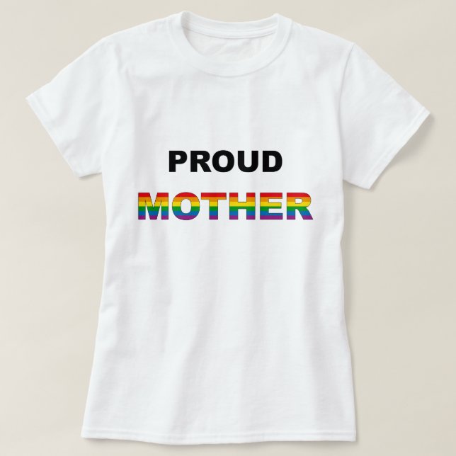 Stolzer Mutter-Regenbogen LGBT T-Shirt (Design vorne)