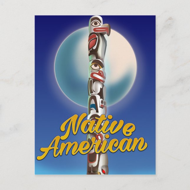 Stolzer Native American Postkarte (Vorderseite)