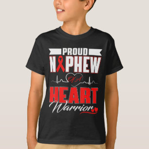 Stolzer Neffe eines Herzens Kriegers Herzkrankheit T-Shirt