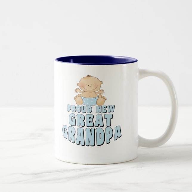 STOLZER NEUER großer Großvater-Junge Zweifarbige Tasse (Rechts)