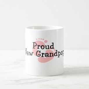 Stolzer neuer Großvater Baby Mädchen Fußabdrücke Kaffeetasse