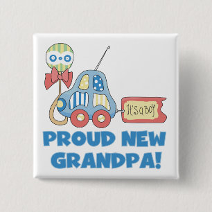 Stolzer neuer Großvater ist es ein Jungen-T-Shirt Button