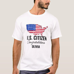 Stolzer neuer US-Bürger – Amerikanische Landkarte T-Shirt