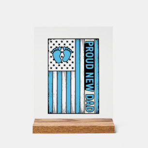 Stolzer neuer Vater Babyfüße Flagge Vektor Design_ Acrylschild