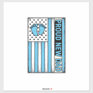 Stolzer neuer Vater Babyfüße Flagge Vektor Design_ Aufkleber