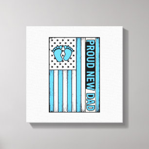 stolzer neuer Vater Babyfüße Flagge Vektor Design_ Leinwanddruck