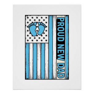 stolzer neuer Vater Babyfüße Flagge Vektor Design_ Poster
