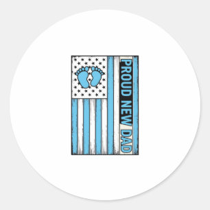 Stolzer neuer Vater Babyfüße Flagge Vektor Design_ Runder Aufkleber