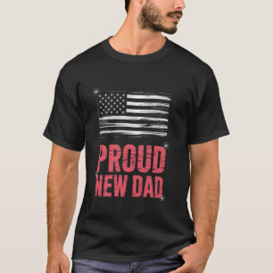 Stolzer Neuer Vater Mädchen Baby USA-Flagge T-Shirt