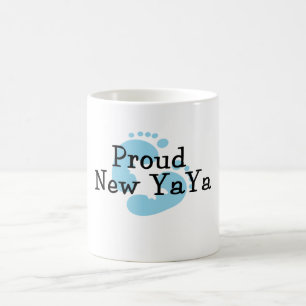 Stolzer neuer Yaya-Baby-Junge Fußabdrücke Kaffeetasse
