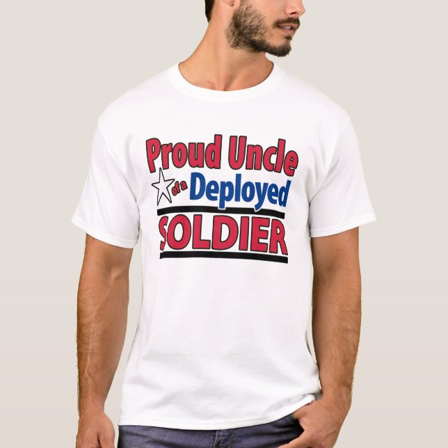 Stolzer Onkel eines entfalteten Soldaten mit Namen T-Shirt (Vorderseite)