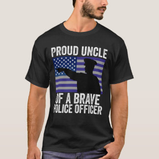 Stolzer Onkel eines tapferen Polizeibeamten-Jungen T-Shirt