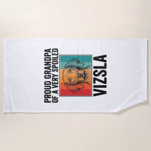 Stolzer Opa Vizsla Vintage Hunde Liebhaber Design_ Strandtuch