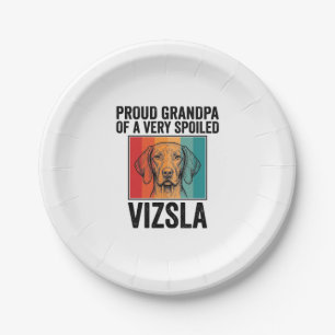 Stolzer Opa Vizsla Vintage Hundeliebhaber Design_1 Pappteller