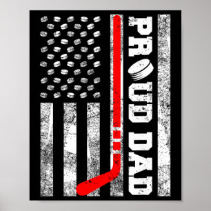 Stolzer Papa Amerikanische Flagge mit Distressed-L Poster