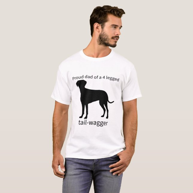Stolzer Papa eines 4-beinigen Schwanz-Wagners T-Shirt (Vorne ganz)