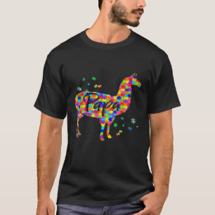 Stolzer Papa Lama Autismus-Bewusstsein Frohen Vate T-Shirt