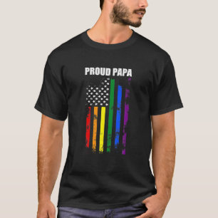 Stolzer Papa Opa Vater Lgbt Pride Regenbogenflagge T-Shirt