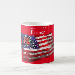 Stolzer patriotischer Farmer Flagge Thunder_Cove Kaffeetasse