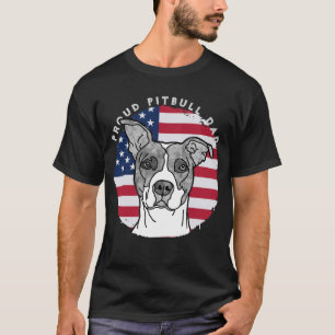 Stolzer Pitbull-Vater American Flag T-Shirt
