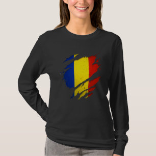 Stolzer Rumäne Zerrissene Rumänienflagge T-Shirt