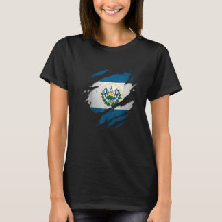 Stolzer Salvadorianer Zerrissene El Salvador-Flag T-Shirt