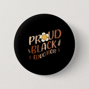 Stolzer schwarzer Erzieher Groovy Lehrer Schwarze Button