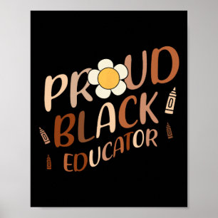 Stolzer schwarzer Erzieher Groovy Lehrer Schwarze  Poster