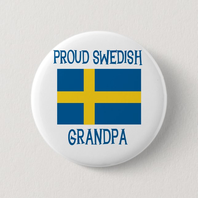 Stolzer schwedischer Großvater Button (Vorderseite)
