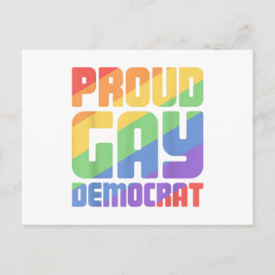 Stolzer schwuler Demokrat lustiger LGBT Postkarte