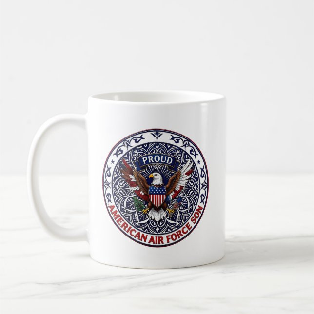 Stolzer Sohn der amerikanischen Luftwaffe Kaffeetasse (Links)