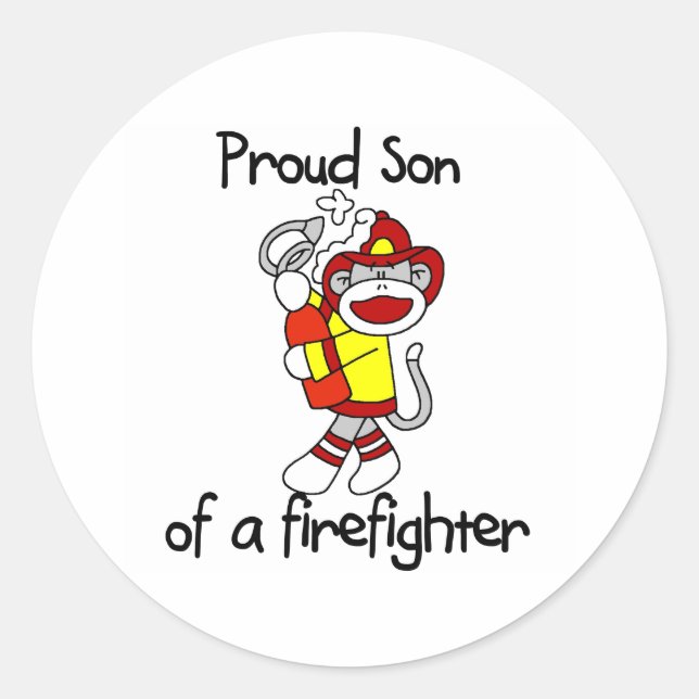Stolzer Sohn des Feuerwehrmanns Runder Aufkleber (Vorderseite)