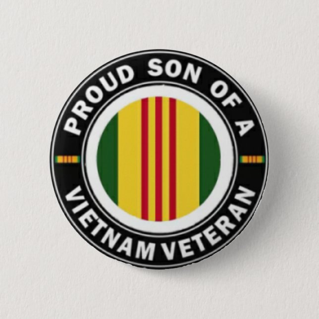 Stolzer Sohn des Vietnam-Tierarzt-Knopfes Button (Vorderseite)