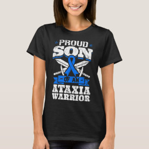 Stolzer Sohn eines Ataxie Kriegers Blauer Bewussts T-Shirt
