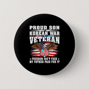 Stolzer Sohn eines koreanischen Kriegsveteranen mi Button