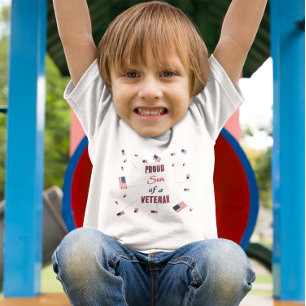Stolzer Sohn eines Veteranen   Patriotische Flagge Baby T-shirt