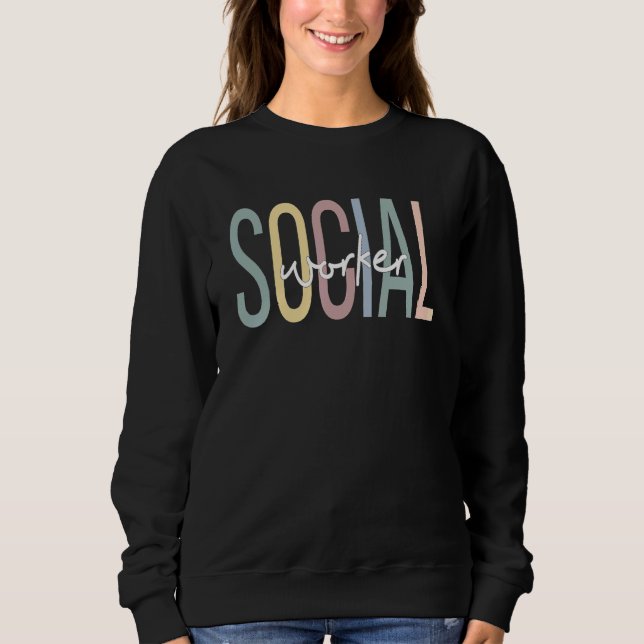 stolzer Sozialarbeiter Boho-Sozialarbeiter Sweatshirt (Vorderseite)