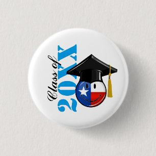 Stolzer Texas-Absolvent-lächelnde Flagge Button