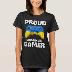 Stolzer ukrainischer Gamer Ukraine-Flagge Videospi T-Shirt