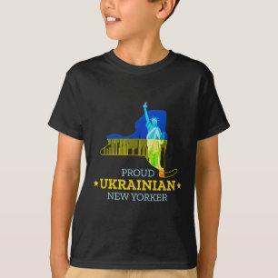 Stolzer ukrainischer New Yorker - New York Karte u T-Shirt
