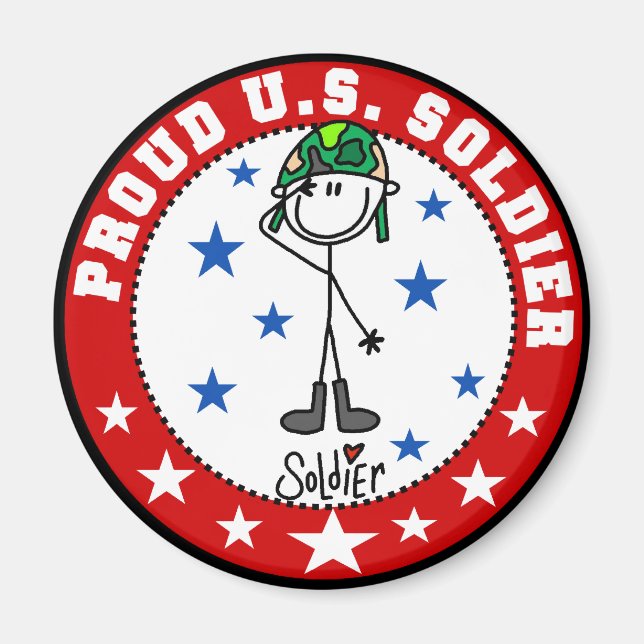 Stolzer US-Soldat Magnet (Vorne)