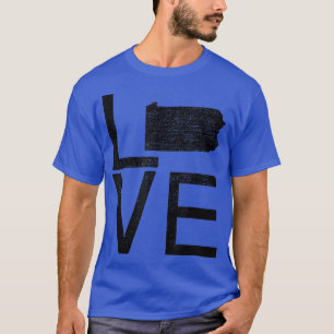 Stolzer USA-Fan Bundesstaat Pennsylvania LOVE Kart T-Shirt
